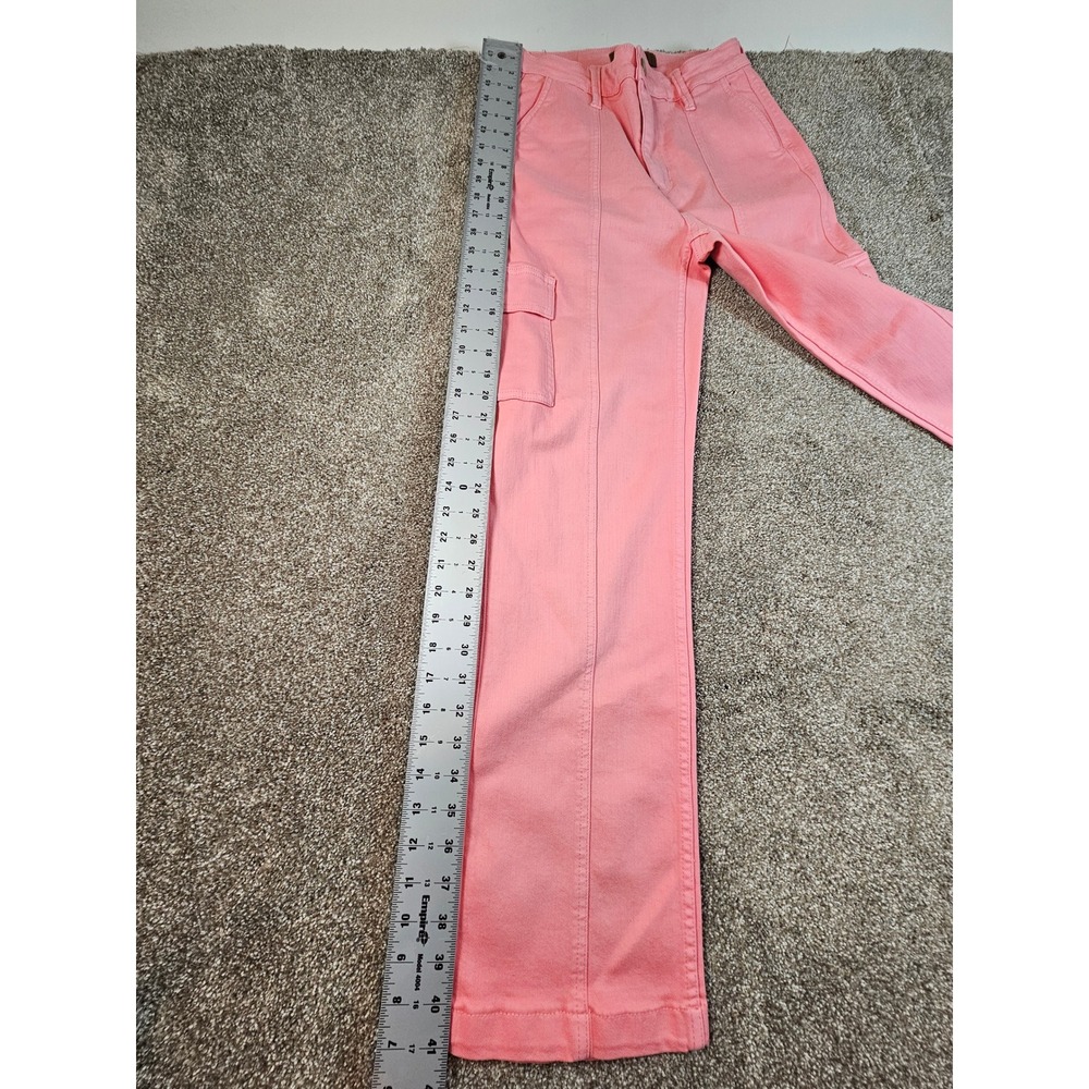 Judy Blue Pink Garment Dyed Cargo Straight Leg Jeans Womens 5/27 JB88837 C - Picture 12 of 15